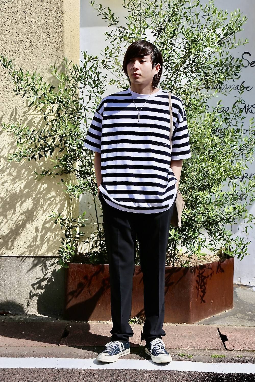 トップス BORDER L/S POCKET TEE Graphpaper - グラフペーパー / WOOL BORDER L/S POCKET TEE