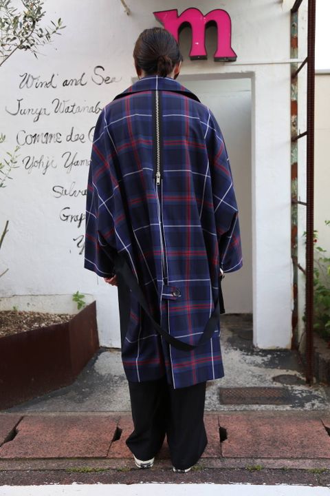 KIDILL 2020AW Trench Coat(KL447) "Navy×Blue Tartan" style.2020.6.21.