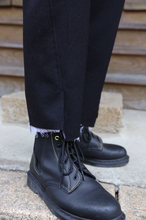 sulvam 2020AW Gabardine classic slim pants & Gabardine classic short jacket "BLACK" style.2020.6.21.