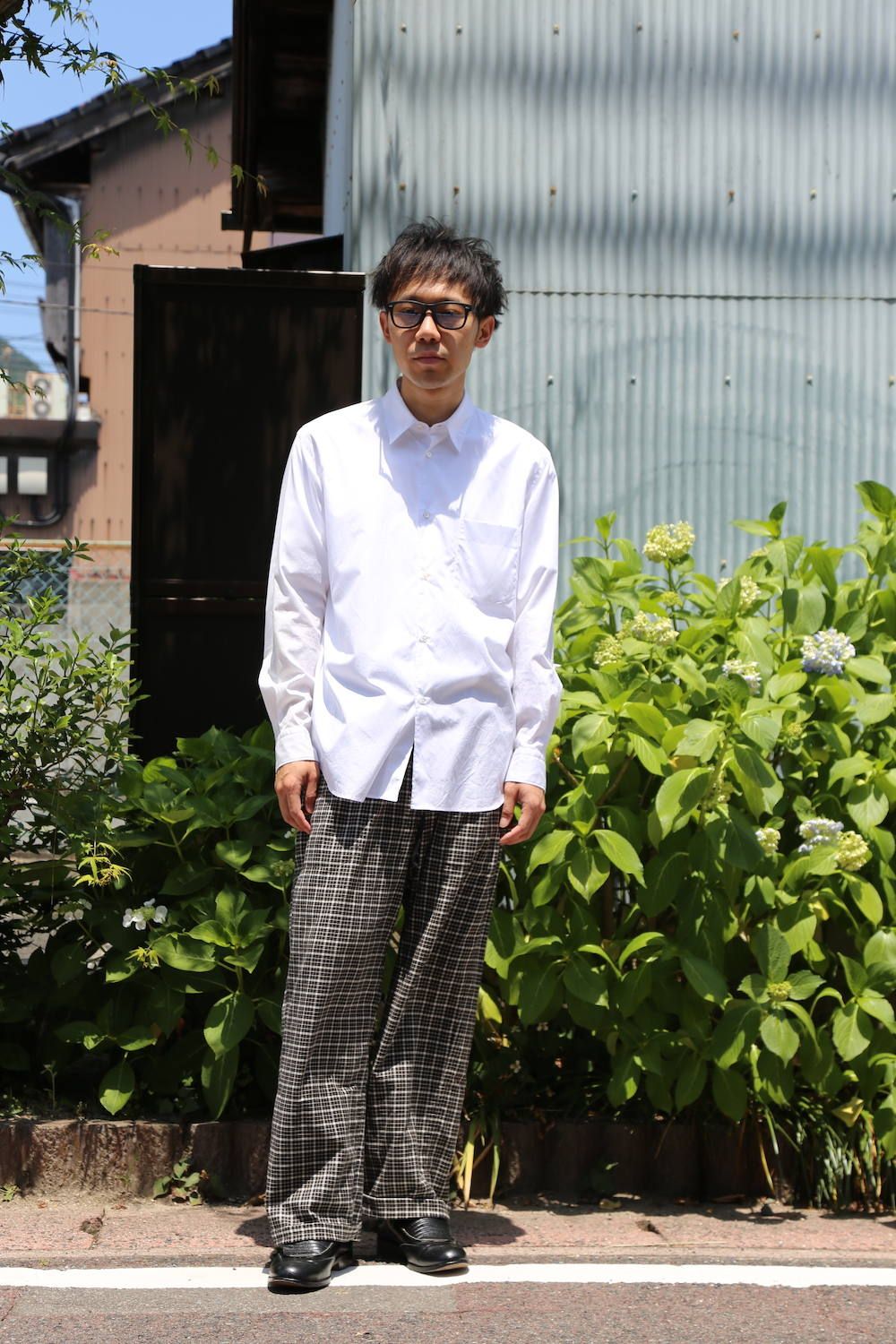 Graphpaper Broad Regular-Collar Shirts"WHITE"Style.2020.6.9.