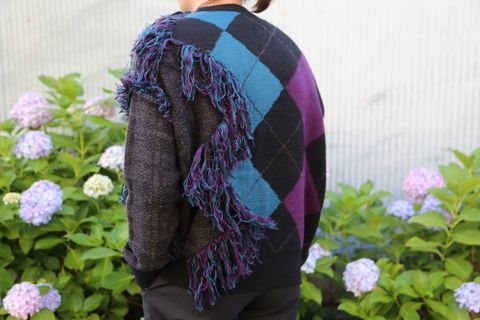 KIDILL 2020 A/W Collection Destroy Argyle Tartan Pullover Knit style.2020.6.26.