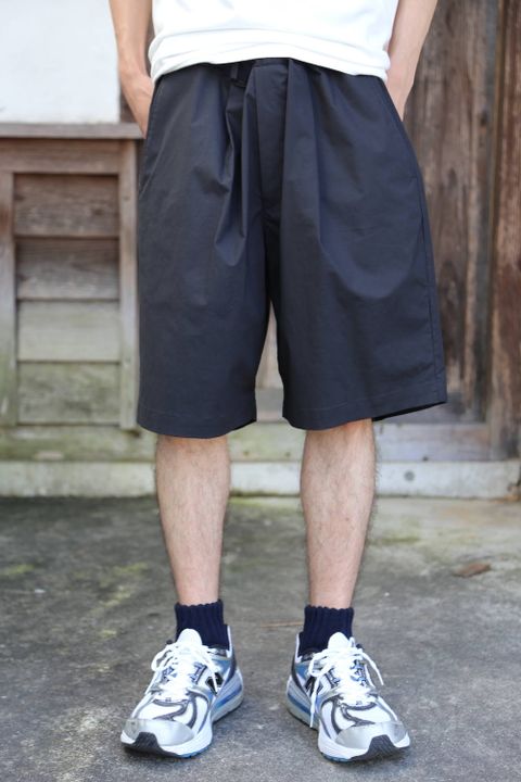 Graphpaper Stretch Typewriter Wide Tuck Chef Shorts"BLACK"Style.2020.6.26.