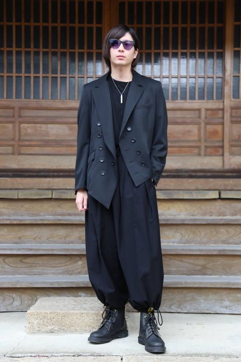 sulvam 2020AW Gabardine double jacket"BLK" style.2020.6.21.