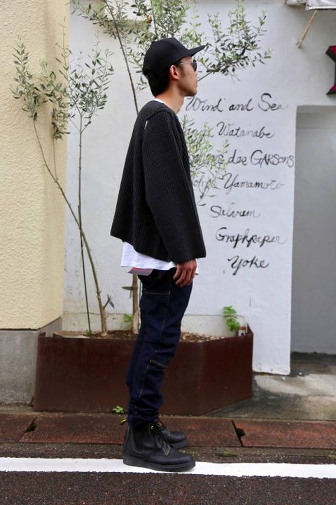 sulvam Slit over knit"CHARCOAL"Style.2020.6.27.