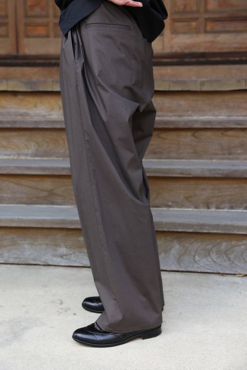 Graphpaper Stretch Typewriter Wide Chef pants"GRAY" Style.2020.6.21.