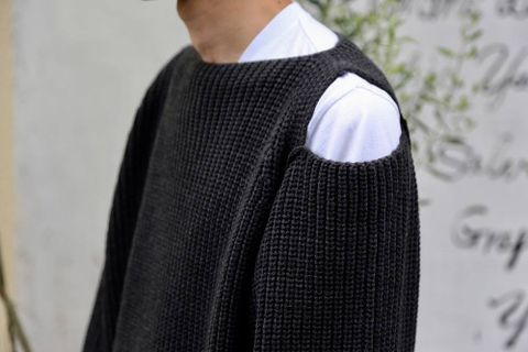 sulvam Slit over knit"CHARCOAL"Style.2020.6.27.