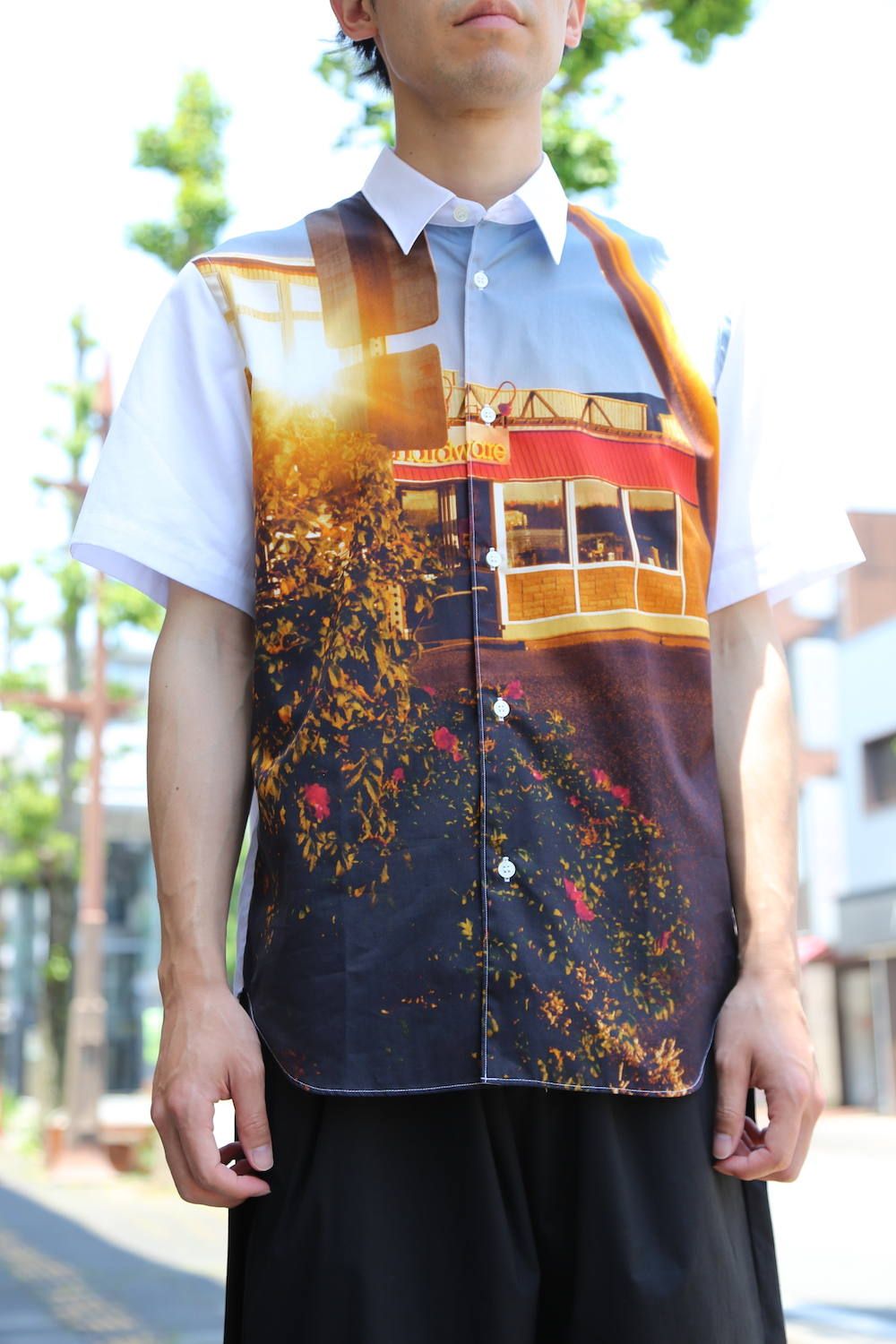 COMME des GARCONS HOMME 綿ブロード製品プリントシャツStyle.2020.6.8.