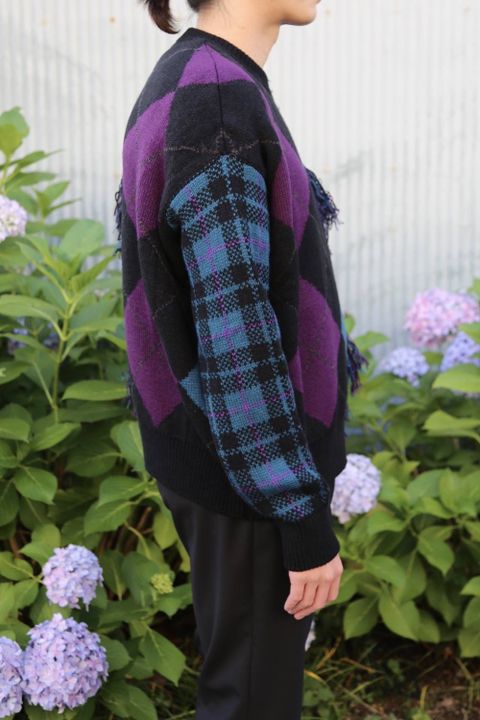 KIDILL 2020 A/W Collection Destroy Argyle Tartan Pullover Knit style.2020.6.26.