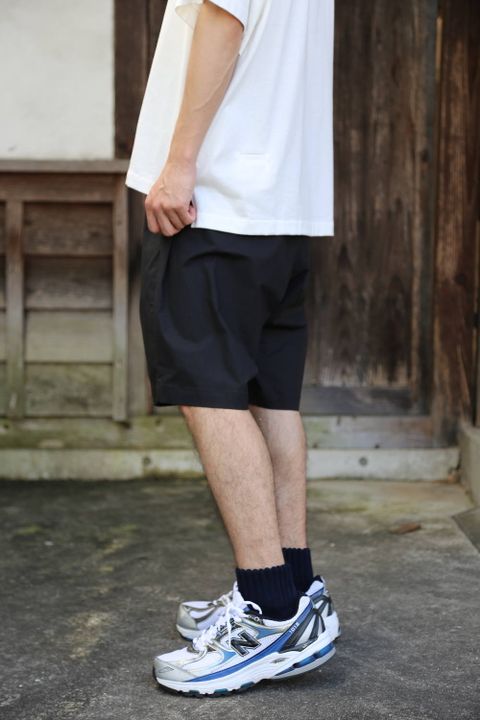 Graphpaper Stretch Typewriter Wide Tuck Chef Shorts"BLACK"Style.2020.6.26.