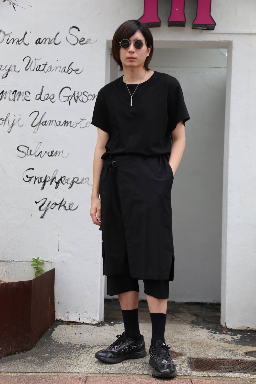 yohji yamamoto Black Scandal ラップスカート-