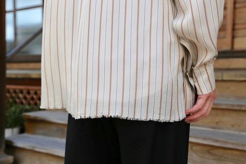 YOKE OVERSIZED STRIPE SHIRTS"BEIGE" Style.2020.6.16.