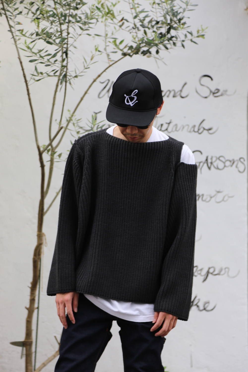 sulvam Slit over knit"CHARCOAL"Style.2020.6.27.