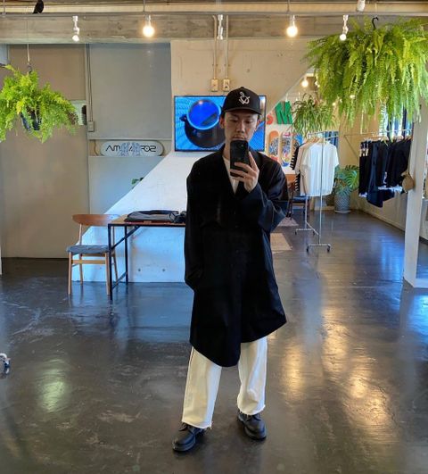 sulvam Gabardine classic shirt"BLK"Style.2020.6.22.