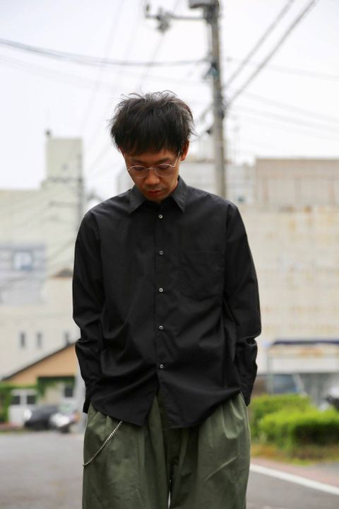Graphpaper Broad L/S Regular Collar Shirts"BLACK"Style.2020.6.6.