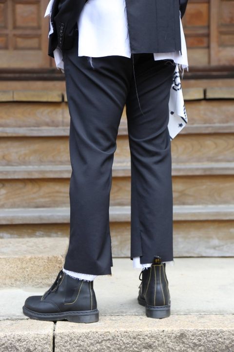 sulvam 2020AW Gabardine classic slim pants & Gabardine classic short jacket "BLACK" style.2020.6.21.