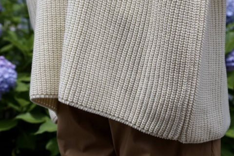 sulvam 2020AW Slit over knit"WHITE" style.2020.6.21.