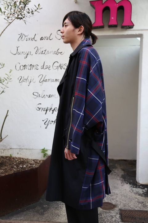 KIDILL 2020AW Trench Coat(KL447) "Navy×Blue Tartan" style.2020.6.21.