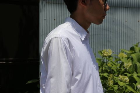 Graphpaper Broad Regular-Collar Shirts"WHITE"Style.2020.6.9.