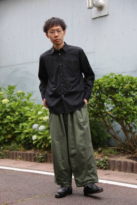 Graphpaper Broad L/S Regular Collar Shirts"BLACK"Style.2020.6.6.