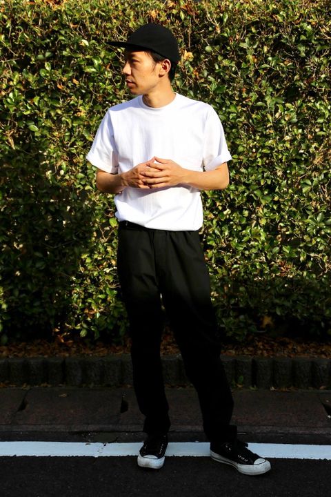 Graphpaper Stretch Typewriter Slim Chef Pants"BLACK" Style.2020.6.21.