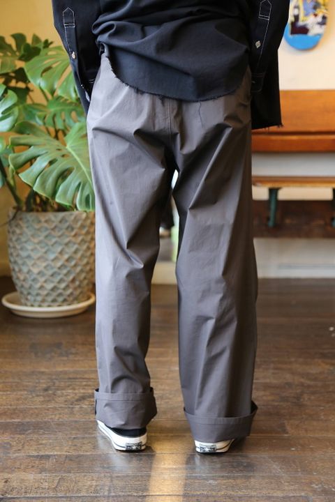 Graphpaper Stretch Typewriter Wide Cook Pants"GRAY" Style.2020.6.1.