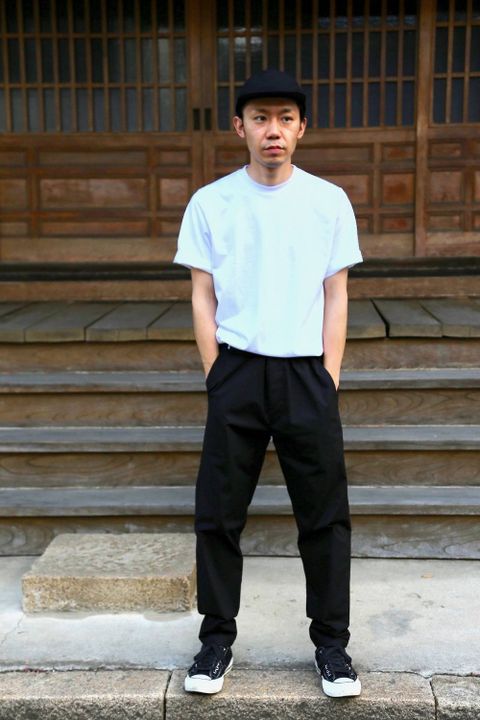 Graphpaper Stretch Typewriter Slim Chef Pants"BLACK" Style.2020.6.21.