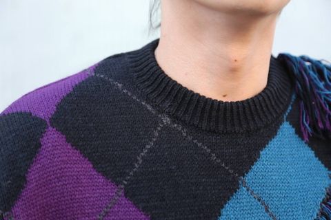 KIDILL 2020 A/W Collection Destroy Argyle Tartan Pullover Knit style.2020.6.26.
