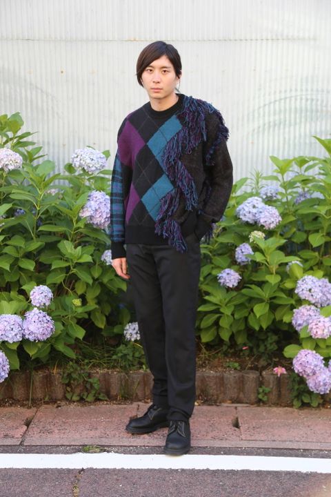 KIDILL 2020 A/W Collection Destroy Argyle Tartan Pullover Knit style.2020.6.26.