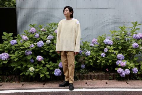 sulvam 2020AW Slit over knit"WHITE" style.2020.6.21.