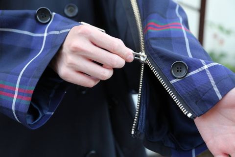 KIDILL 2020AW Trench Coat(KL447) "Navy×Blue Tartan" style.2020.6.21.