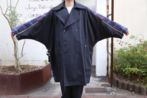 KIDILL 2020AW Trench Coat(KL447) "Navy×Blue Tartan" style.2020.6.21.