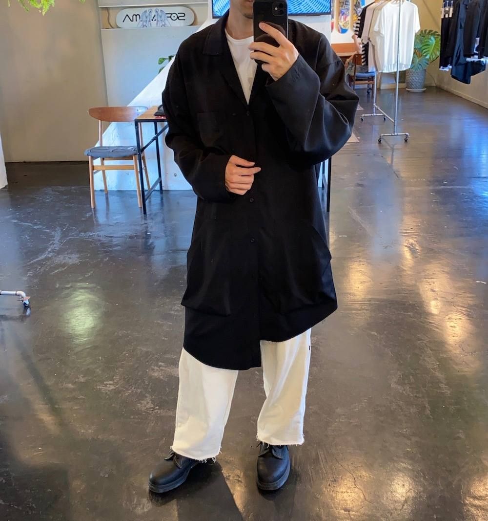 sulvam Gabardine classic shirt"BLK"Style.2020.6.22.