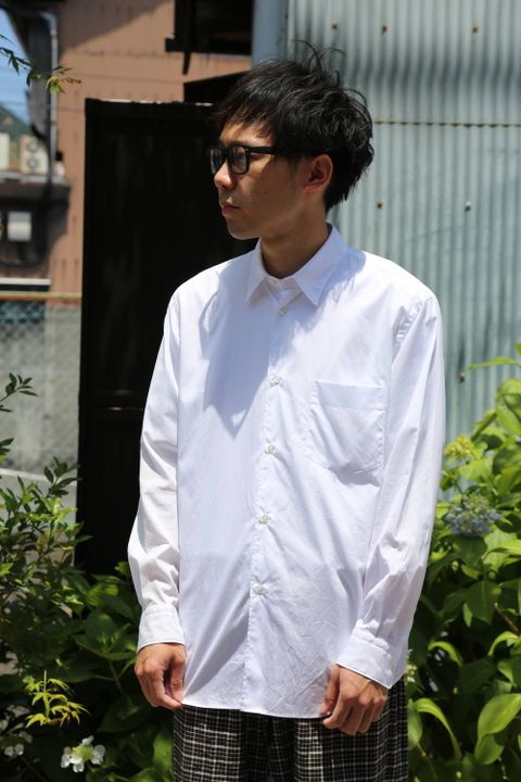 Graphpaper Broad Regular-Collar Shirts"WHITE"Style.2020.6.9.