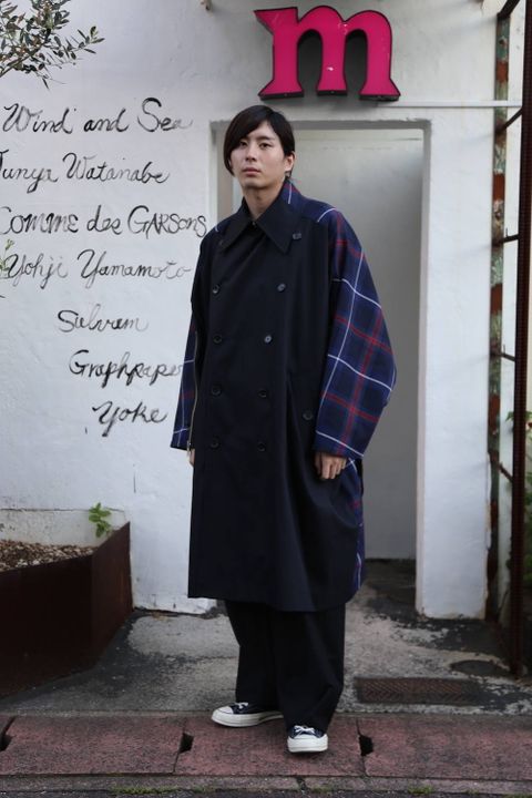 KIDILL 2020AW Trench Coat(KL447) "Navy×Blue Tartan" style.2020.6.21.