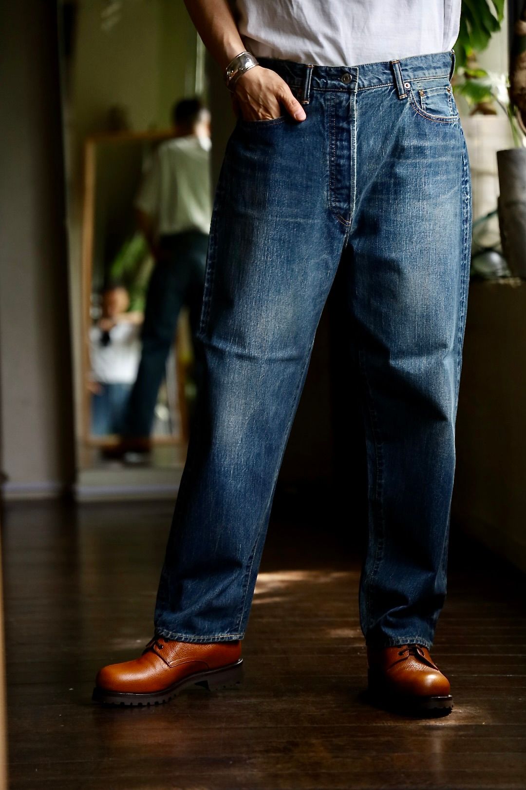アプレッセ Washed Denim Wide Pants(AP-4002)INDIGO