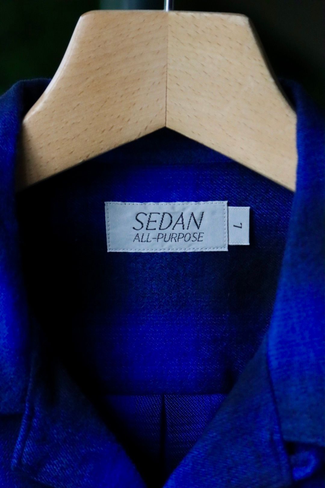 セダンオールパーパスFW23 Brushed Ombre Plaid Open Collar Shirt (SD23F-SH02)Blue Plaid