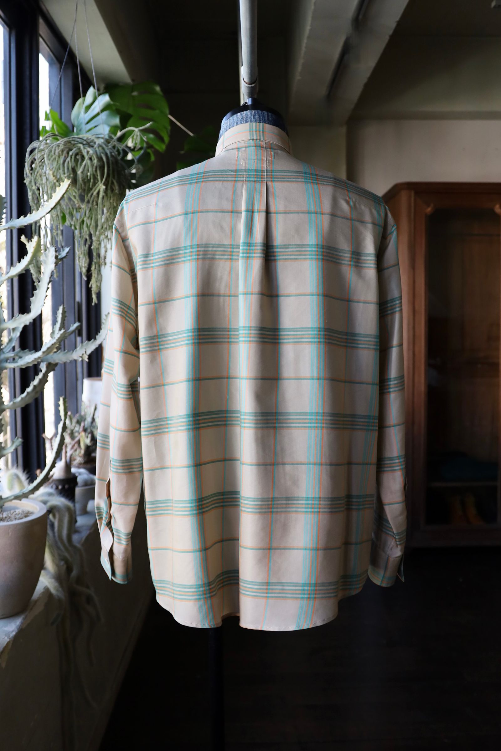 ヨーク25SS シャツPLAID REGULAR COLLAR SHIRT(YK25SS0944SH)BEIGE