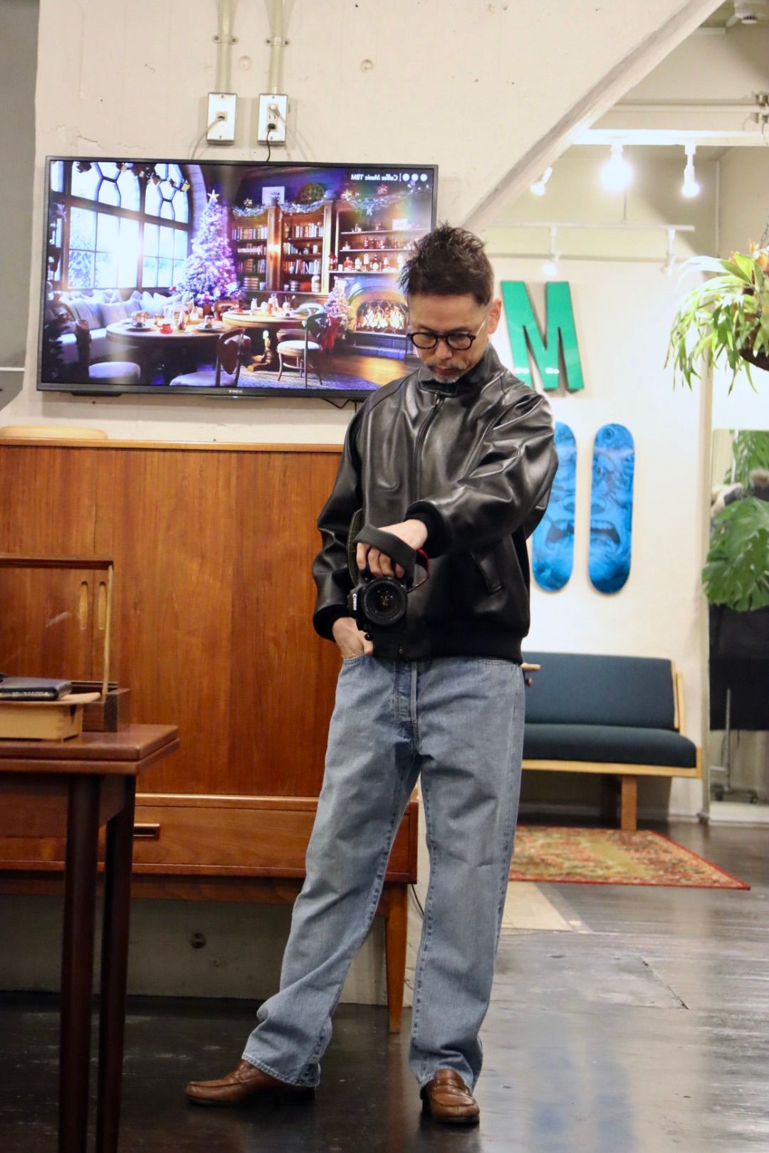 A.PRESSE 24SS Washed Denim Pantsスタイル