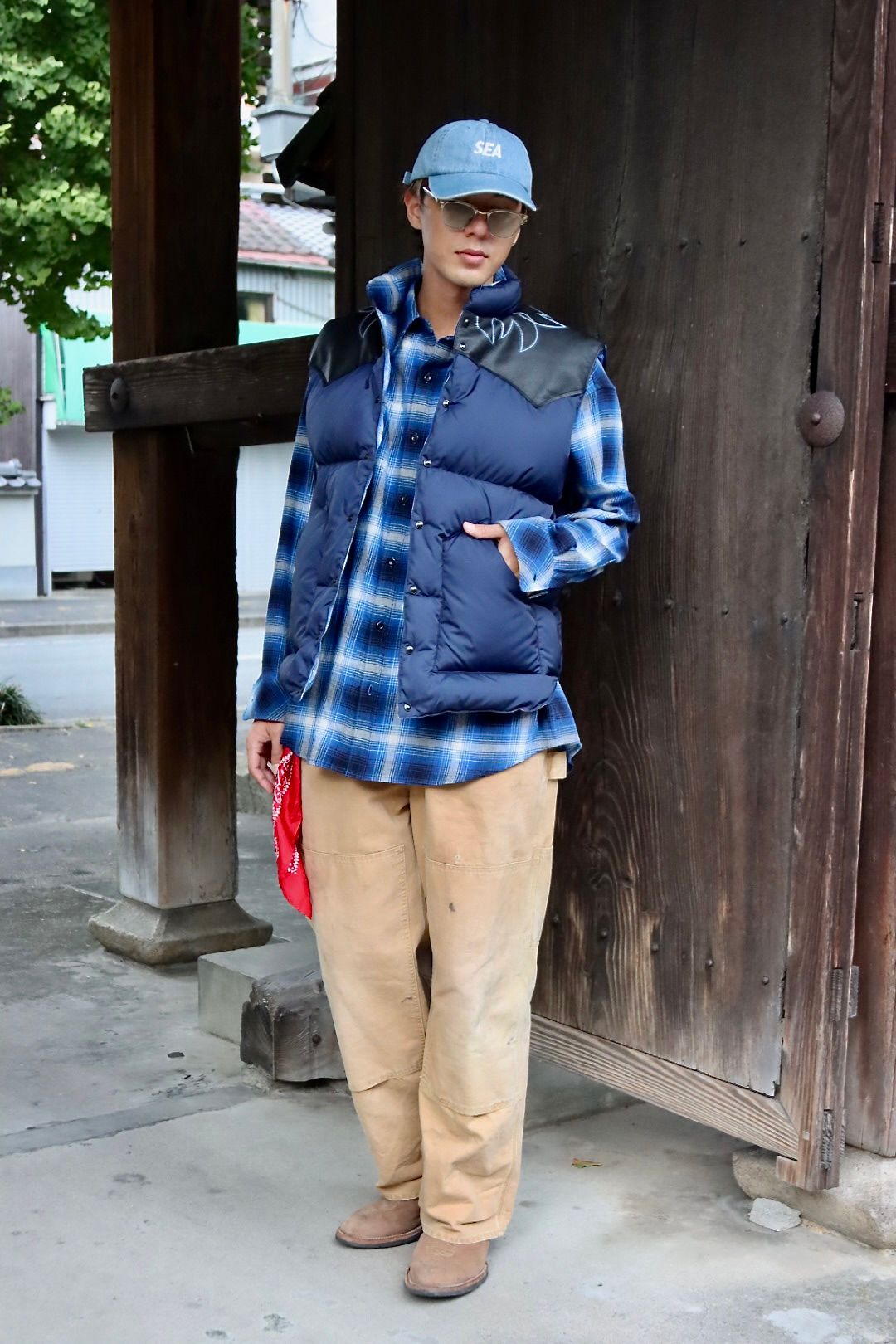 RAFU23AW RMFC DOWN VEST W/EMB'D "BLEU"スタイル