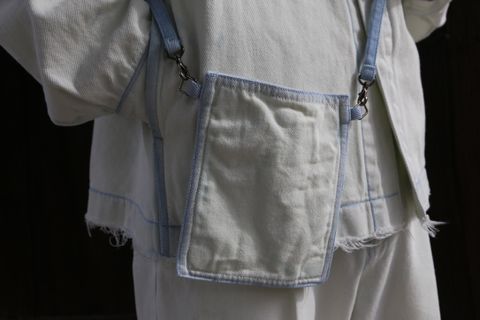 YOKE DETACHABLE POCKET DENIM JACKET&CUT-OFF WIDE-LEGGED DENIM TROUSERS style. 2021.03.27.