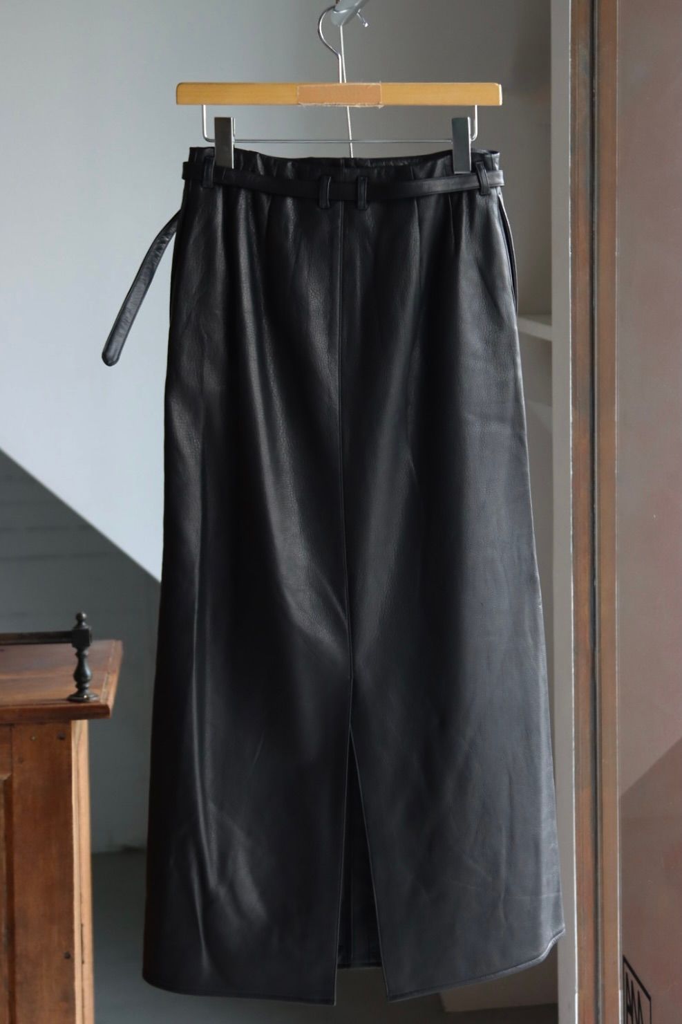 blurhms Women's 25FW Steer Leather Belted Skirt(BHSW25F8)Black☆8月29日(金)新作発売！
