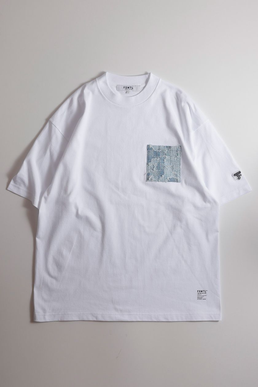 ファンダメンタル Tシャツ BORO POCKET TEE(FA25/TE12)WHITE