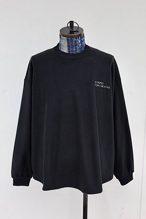 S.F.C 25FW SPOT エスエフシー FLEECE SUPER BIG LS ROUND TEE(SFCFW25CS01SP)Black