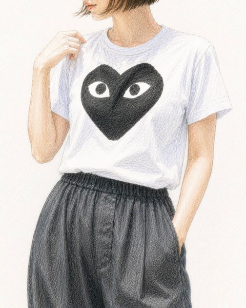 PLAYプレイコムデギャルソン ブラックハートTシャツBLACK HEART (WHITE/BLACK)☆新作発売！