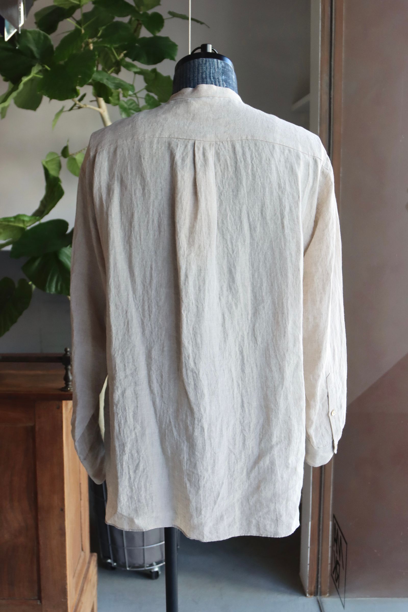 blurhms 25FW Linen Band-collar Shirt(BHS25F021)natural