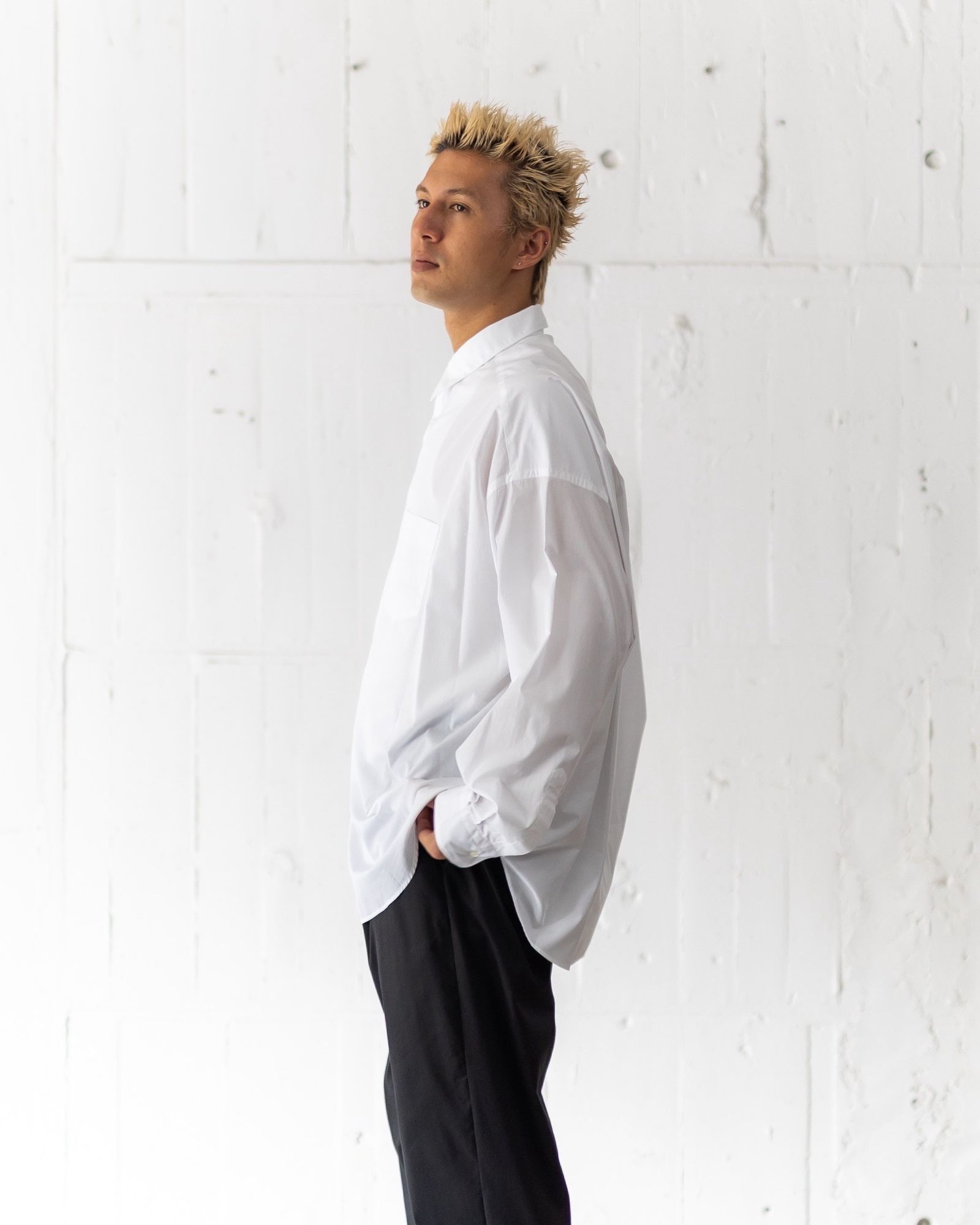 グラフペーパーシャツ Broad L/S Oversized Regular Collar Shirt(GM253-50001B)WHITE