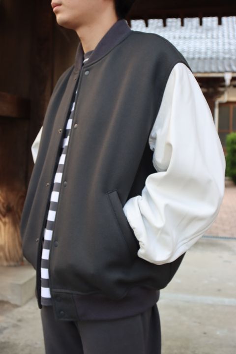 Graphpaper Scale Off Melton Stadium Jacket"C.GRAY"style