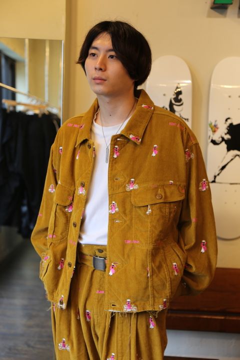 VETNAM EMBROIDERY COURDUROY JACKET & VETNAM EMBROIDERY WIDE TAPERED TROUSERSセットアップスタイル.2020.9.12.