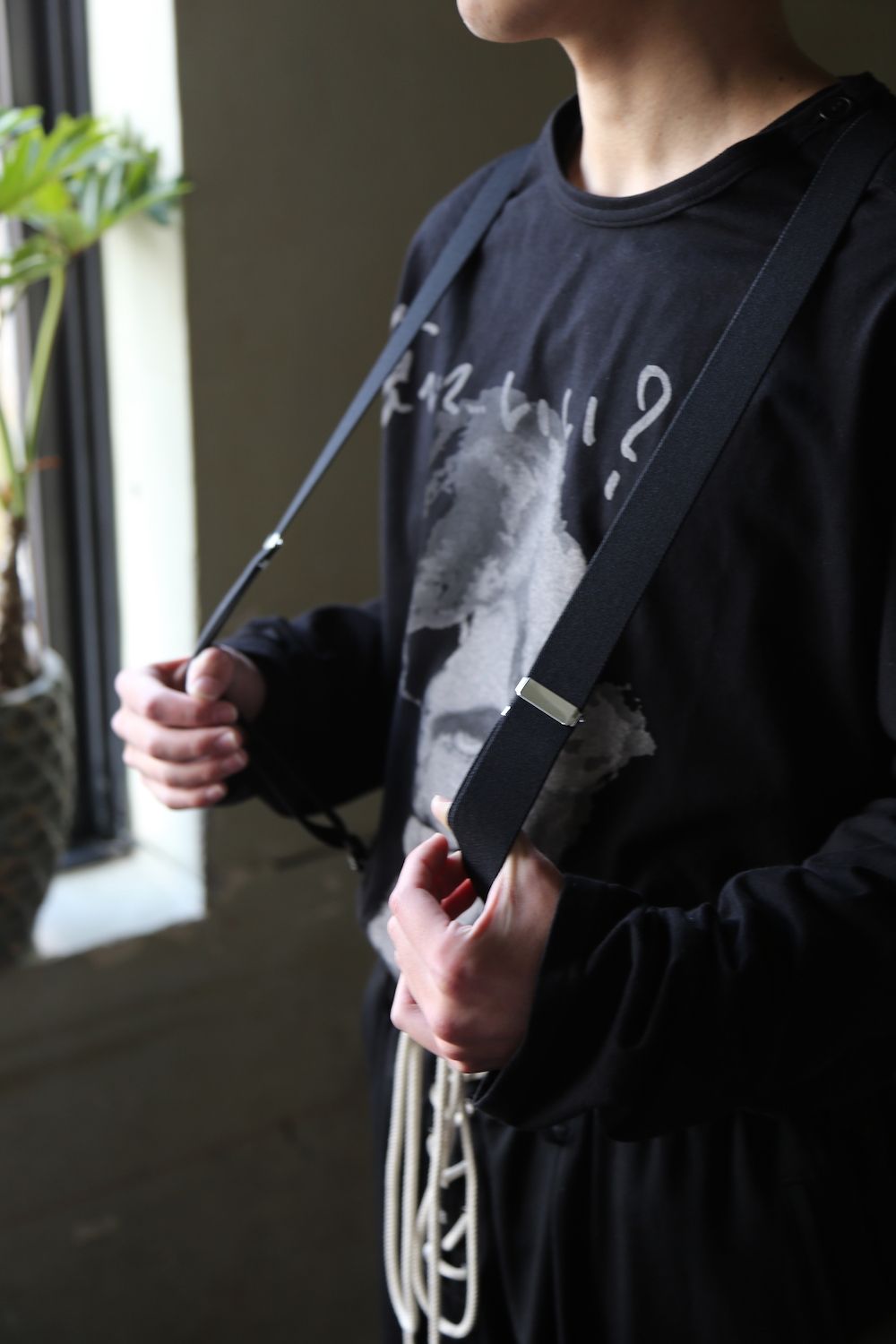 Yohji Yamamoto W-ヒモ開きレースアップパンツ(HD-P56-100 Yohji Yamamoto W-ヒモ開きレースアップパンツ(HD-P56-100