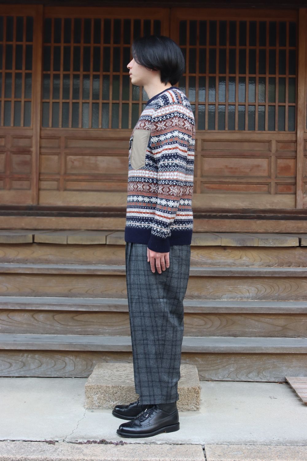 COMME des GARCONS HOMME ノルディックフェアアイル柄ニット(HH